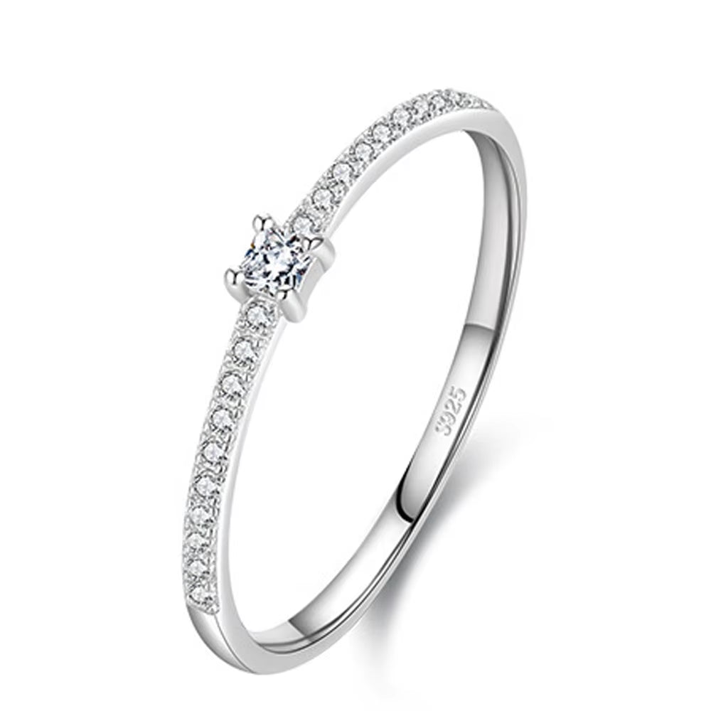 Trumium 100% 925 Sterling Silver High Quality Zircon Wedding  Classic Engagement Girls Jewelry Set Anillos Mujer